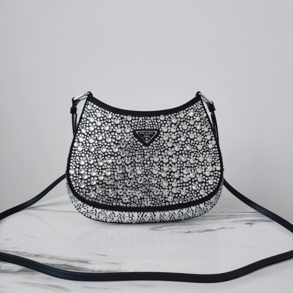 Pra*a cleo satin bag with appliqués