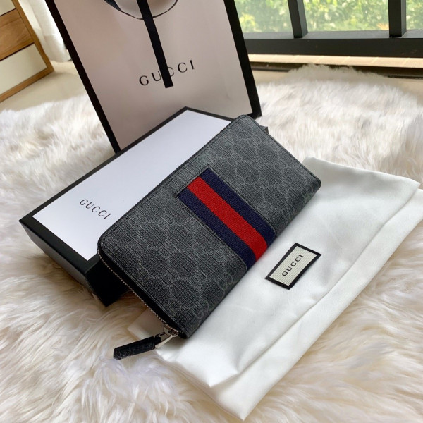 G*u*i leather zip around wallet