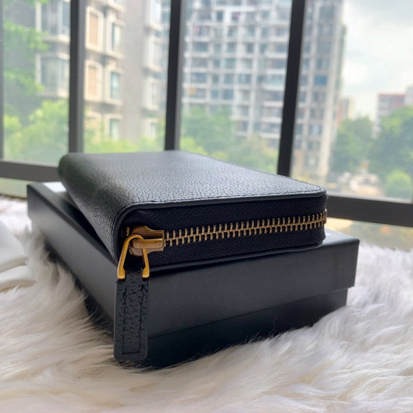G*u*i leather zip around wallet