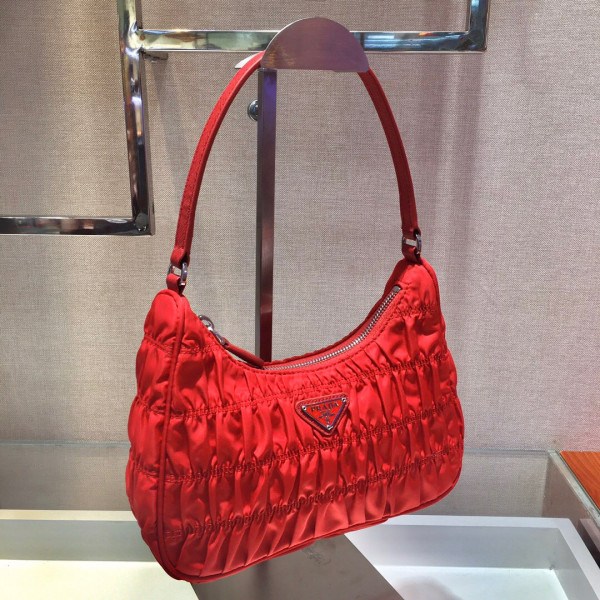 Pra*a nylon and saffiano leather mini bag