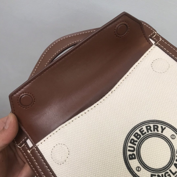 B**rry mini two-tone canvas and leather pocket bag