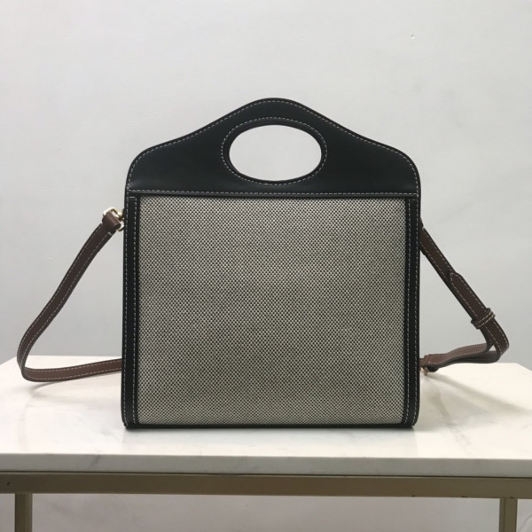 B**rry mini two-tone canvas and leather pocket bag