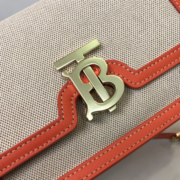 B**rry two-tone canvas and leather tb bag
