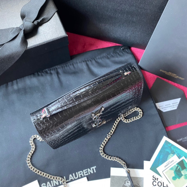 Y*L sunset in crocodile-embossed shiny leather