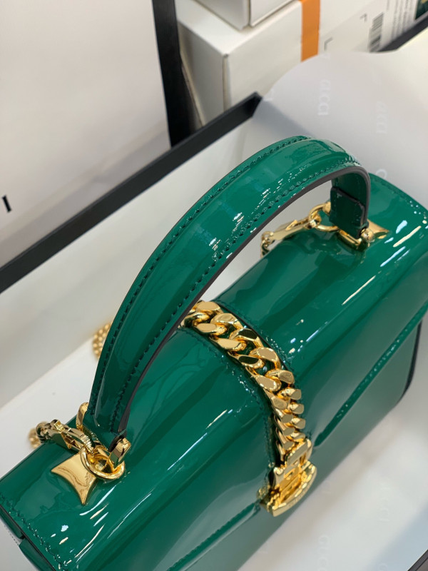 G*u*i sylvie 1969 patent leather mini top handle bag