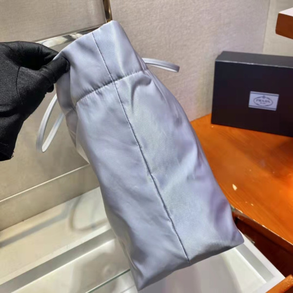 Pra*a re-nylon and saffiano leather tote bag