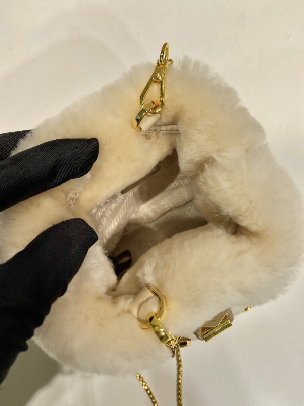 Pra*a  shearling bucket bag