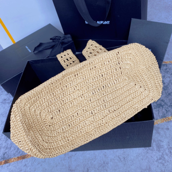 y*l le 5 à 7 S*pple in raffia crochet and smooth leather