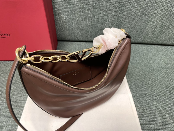 VALENTINO Small Vlogo Moon Hobo Bag - 29*23*11CM