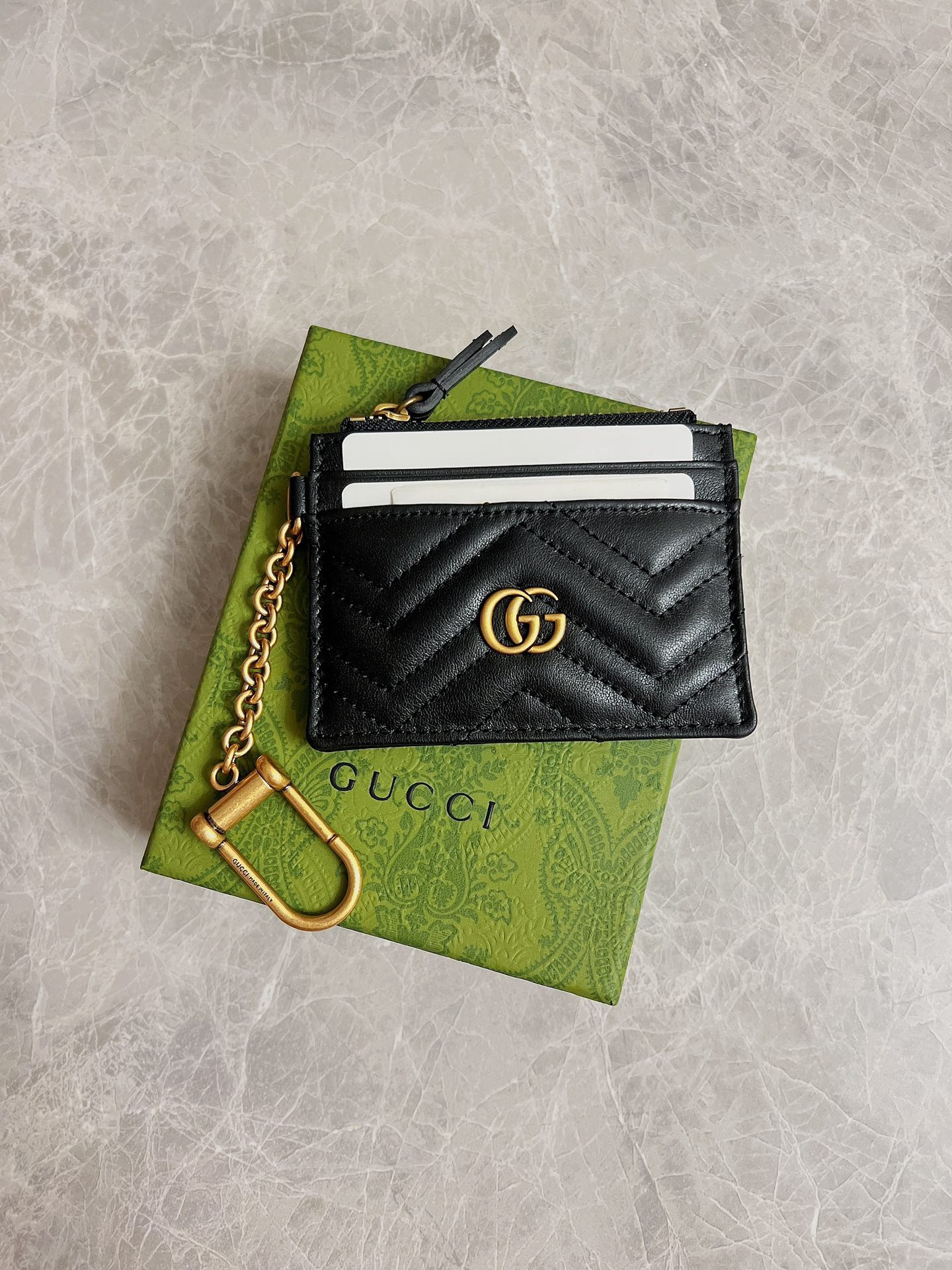 G*u*i gg marmont keychain wallet